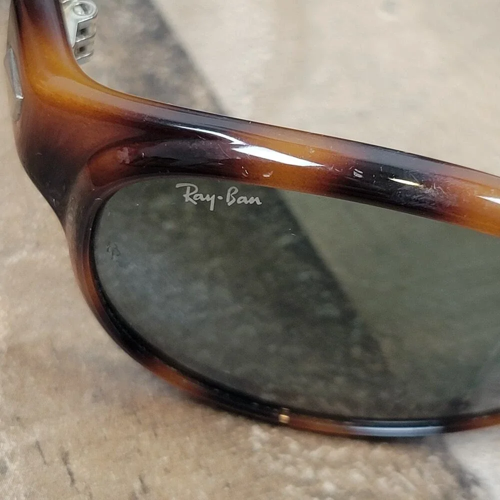 Vintage B&L Ray Ban Sleek Tortoise G15 Outsider Sport Round Sunglasses‎ W2755